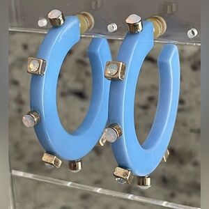 Elegant Blue Hoop Earrings